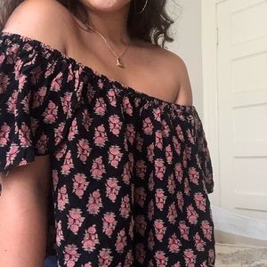 Topshop floral off the shoulders summer top